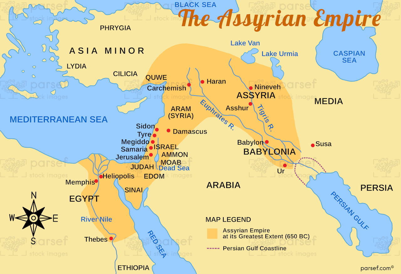 Assyrian Empire Map | Kid's Study Bible Maps