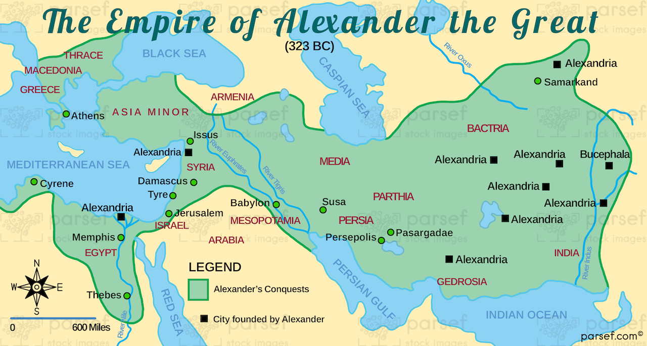 Alexander the Great’s Empire Map bible map