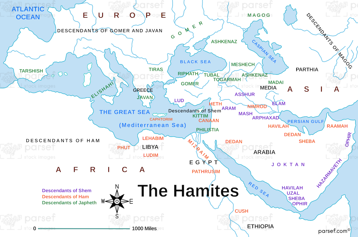 Genesis the Hamites Map | Kid's Study Bible Maps