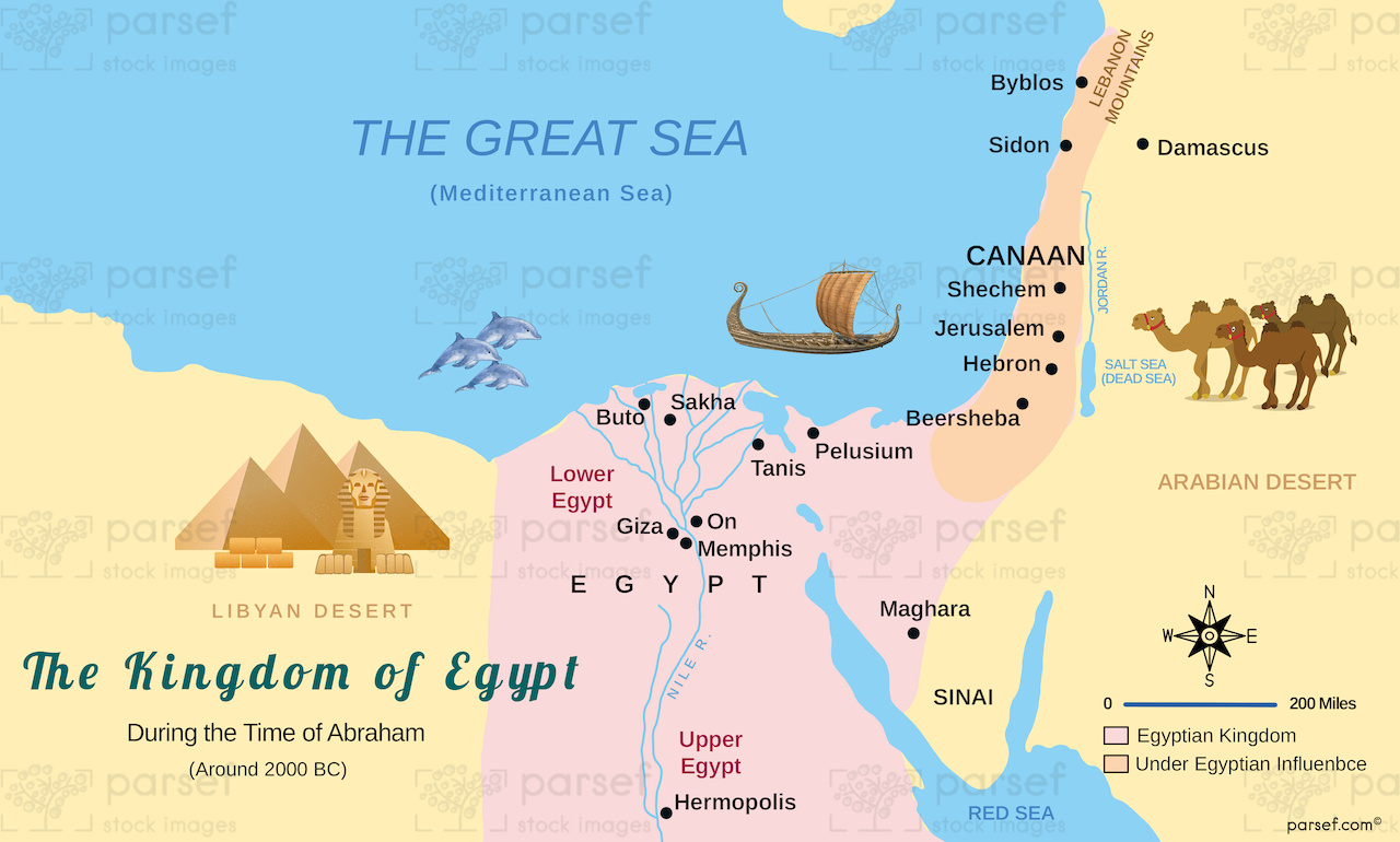 Egypt During Abraham’s Time Map bible map