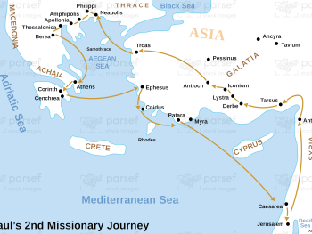 Acts Pauls Second Missionary Journey Map image