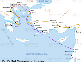 Acts Pauls Third Missionary Journey Map image